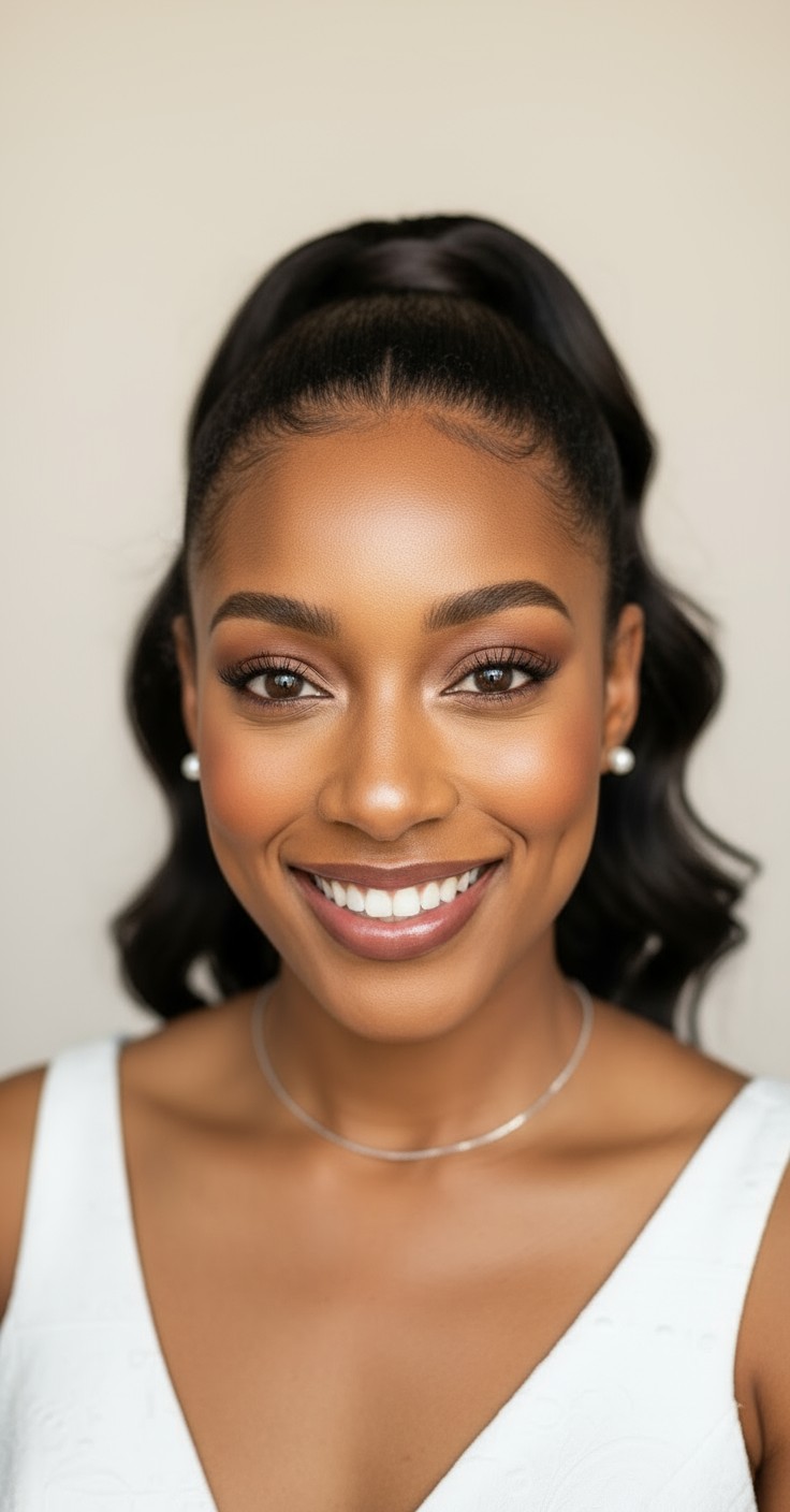 After High Ponytail Hairstyle For Wedding